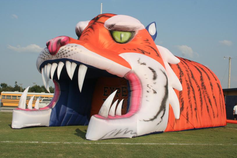 The debut of the tiger inflatable tunnel